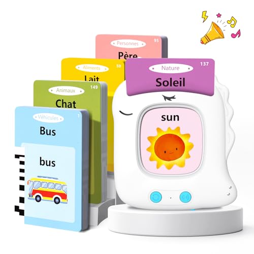 Cartes Flash Parlantes Cartes éducatives pour Enfants de 2+ Ans 112 Feuilles 224 Mots Talking Flash Cards Jouets éducatifs Montessori pour écouter et...