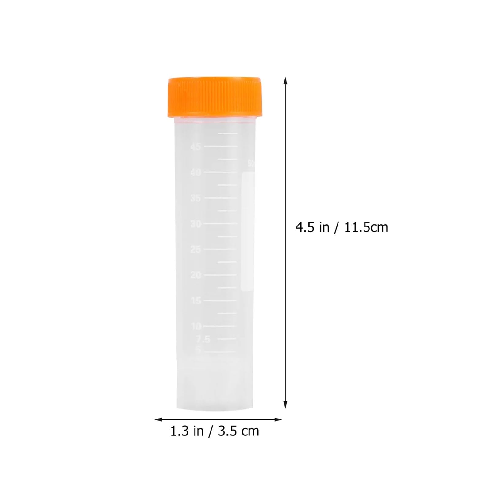 50pcs Centrifuge Tube Laboratory Use Professional Grade Tubes With Scale Markings Screw Port Flat Bottom Structure Plastic