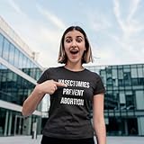 Womens Vasectomies Prevent Abortion T Shirt Funny Reproductive Rights Protest Graphic Tee Funny T Shirts Cool Political Top Women's Novelty Tees Black M