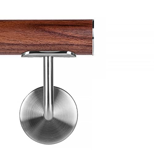 Nussbaum Holzhandlauf Ø 42,4 mm Wandhandlauf 210 cm 3 Halter flach