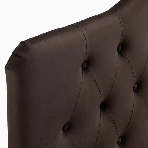 Modway Annabel Performance Velvet Adjustable Full Headboard in Chocolate Brown - Stain-Resistant Padded Headboard Only with Diamond Button Tufting and 7 Height-Adjustable Positions by Modway - Used condition - Image 8