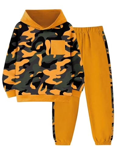 Boys Clothes Fall Winter Outfits Camouflage Long Sleeve Hoodie and Pants 2PC Kids Clothes Boys for 5-14 Years
