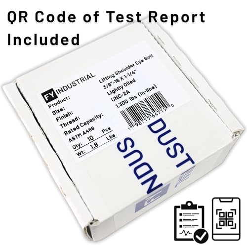 Image of Box of 10 Pcs Lifting Shoulder Eye Bolts 3 /8 inch-16 X 1-1 /4 inch
