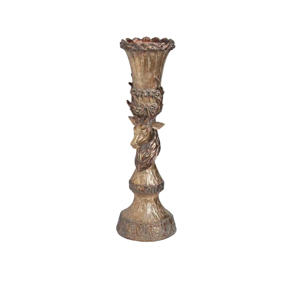 Golden Stag Candle Holder Tapered Candlestick Home Festive Unique Decor