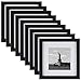 ONE WALL Tempered Glass 8x8 Picture Frame with Mats for 5x5, 4x4 Photo, Black Wood Frame for Wall and Tabletop - Mounting Hardware Included