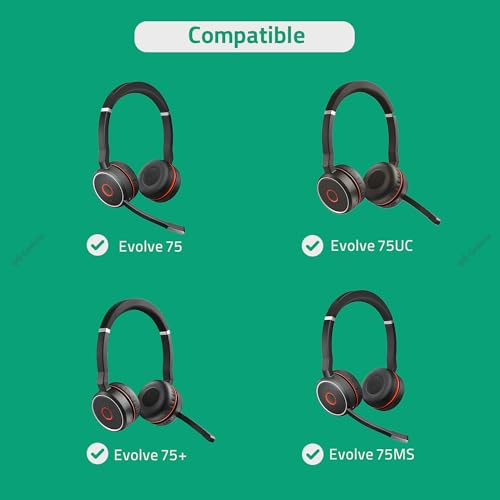 Geekria reposición de almohadillas confort de tela de malla para auriculares Jabra Evolve 75/75UC/75+/75MS, color negro miniatura 4