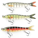 FANTANGLER Fishing Lures for Bass,Lifelike Slow Sinking Swimming Bass Lures for Freshwater and Seawater Fishing Accessory,Realistic Fishing Lures,Multi Jointed swimbait for bass,Fishing Gifts for Men