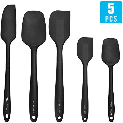 Food Grade Silicone Spatula Set, High Temperature and Heat Resistant Spatulas, Dish-wash Safe, Rubber Kitchen Spatulas, Non-stick with Stainless Steel Core, for Baking, Cooking, Scraping (Set of 5)