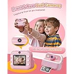 Instant Camera, Front Rear Dual Selfie Kids Camera with 1080P Videos, Holiday Birthday Gifts for Kids Age 3-12, Toddler Portable Travel Print Digital Camera Toy for 4 5 6 7 8 9 Year Boys Girls - Image 3