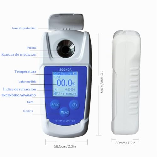 Miniatura 6 de Refractómetro Brix Digital, Respuesta Sensible Del Medidor Brix 0 55 Fácil De Usar Para Bebidas Para Jugo Para Medir El Contenido De Azúcar