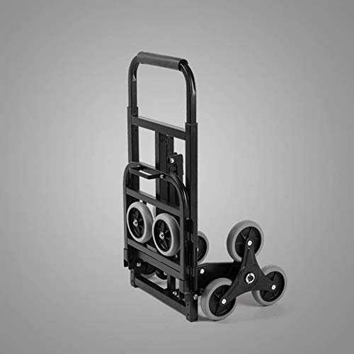 YTFLOT Hand Trucks Stair Climber Cart Heavy Duty 330LB 43.6Inch Adjustable Handle Folding Hand Truck with 2 Backup and Assistant Wheels Black