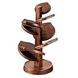 Juego de posavasos de árbol – Almohadillas aislantes de cocina | Posavasos de árbol para ollas calientes, sartenes, teteras, agarraderas duraderas resistentes al calor, decoración rústica para comer y