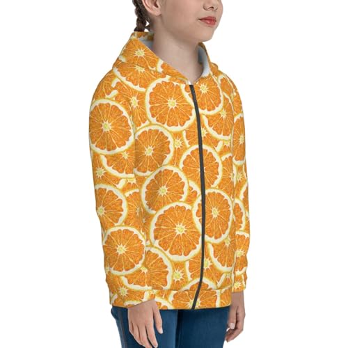 Riped Juicy Sliced Oranges1 Kids Pullover Hoodies Boys Zip Up Sweatshirts Girls Athletic Clothes with Pocket4