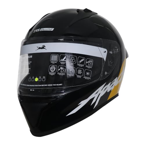 Image of TVS Racing Apache Themed Full face Helmet Black & Yellow
