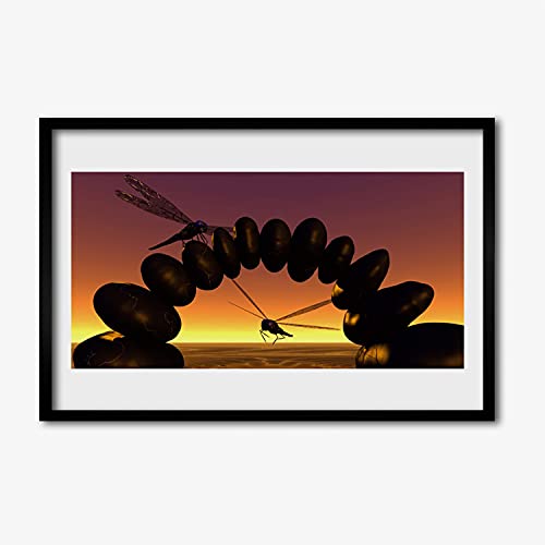 Photo cadre en MDF salon et chambre avec affiche encadrée 60x40 cm art mural insectes