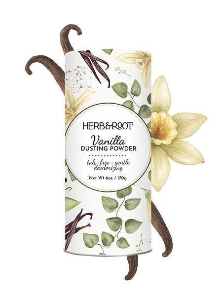 Vanilla Talc-Free Dusting Powder with Arrowroot, Oats, Zinc & Magnesium - Soothing Body Powder for Women, Chafing & Deodorizing, Baby Powder Alternative, Foot & Shoe Freshener