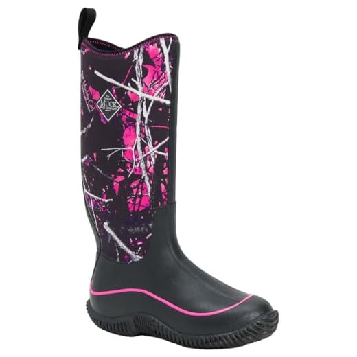 Muck Boots Hale Multi-Season Women's Rubber Boot, Black/Muddy Girl Camo, 7 M US