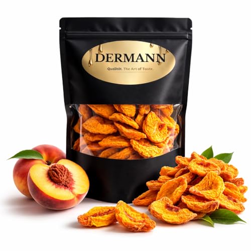Getrocknete Pfirsiche – 400 g | Aromatisch & Natürlich | Wiederverschließbare Verpackung | 99,8% echter Pfirsich, ideal als Snack oder Topping (Pfirsiche)