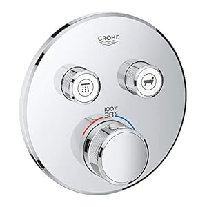 GROHE 29137000 Grohtherm SmartControl Dual-Function Shower Thermostatic Valve Trim Kit, Starlight Chrome