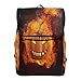 Produktbild Emoya Canvas Rucksack Halloween Kürbis Feuer Schultasche für Teenager Mädchen Jungen Bookbag College Schule Computer Tasche