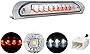 KOMAS High Mount Waterproof Dual Row LED 3rd Third Tail Rear Brake Light Cargo Lamp Replacement For 2002-2009 Dodge Ram 1500 2500 3500 (Chrome Lens)