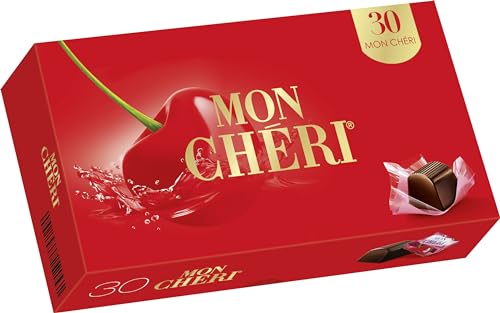 Ferrero Mon Chéri – Knackige Schokolade, fruchtiger Likör und eine aromatische Kirsche – 1 Packung à 30 Einzelpralinen