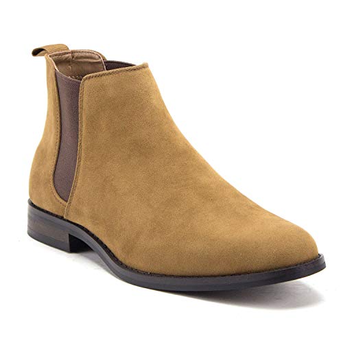 Jazamé Men's B-2963 Chuck Nubuck Suede Pull-On Round Toe Chelsea Boots