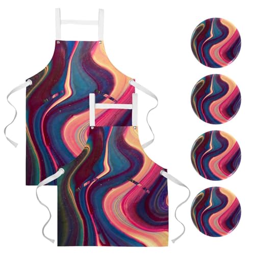 Tablier de cuisine pour nettoyage et travail manuel à motif graphique