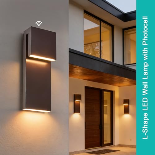Image of Tarentlight Outdoor Light Fixtures Wall Mount Set of Two, Dusk to Dawn Patio Wall Lamp, Bronze Exterior Lighting Fixtures for Porch, Patio, Backyard, Garage - Waterproof Front Porch Lights