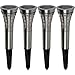 Malibu Kendleton Collection 4 pack Solar Bollard LED Pathway Lights. Stainless Steel Outdoor Light Set for Garden, Patio, Driveway, Sidewalk, Backyard, or any Landscape Path. Sun Powered Lighting.