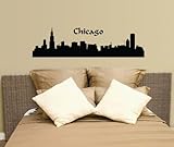 Chicago City Scape Wall Decal Sticker Skyline Cityscape Silhouette Mural