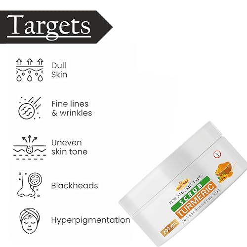 Image of Khadi 100% Pure & Herbal Turmeric Scrub - Glowing Skin & Anti-Inflammatory Face & Body Exfoliator - 400g
