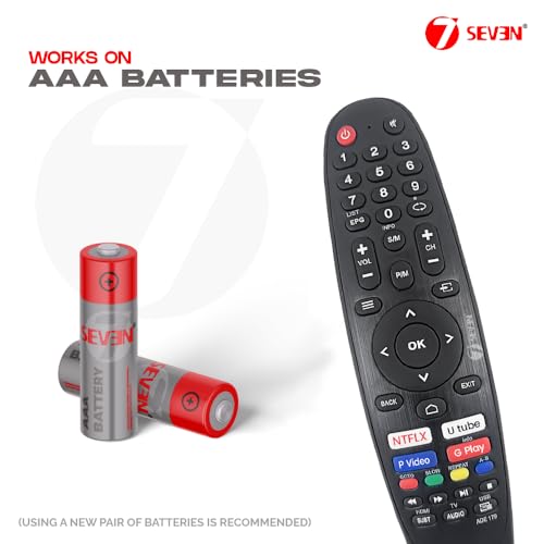 Image of 7SEVEN Compatible for Sansui Tv Remote Original Suitable Smart Android FHD UHD Television 32 43 55 65 inches and Make Sure Existing Remote Match Exactly to Replicate and Perform Comfortably
