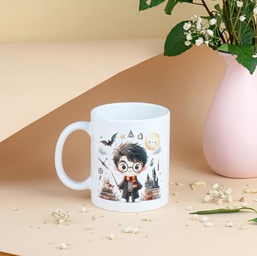 Image of Half Engineer Gifts - HE Herry Potter Design Coffee Mug 325ml with Fridge Magnet | Birthday Return Gift | For Brother Sister Friends Kids | Rakshabandhan, Christmas, Diwali, New Year | Home Office