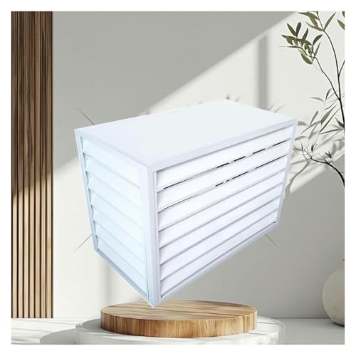 エアコン室外機カバー, ルーバー室外機カバー, アルミ製外部エアコンカバー、屋外用エアコンを隠すフェンス(White flat roof,100*50*70cm)