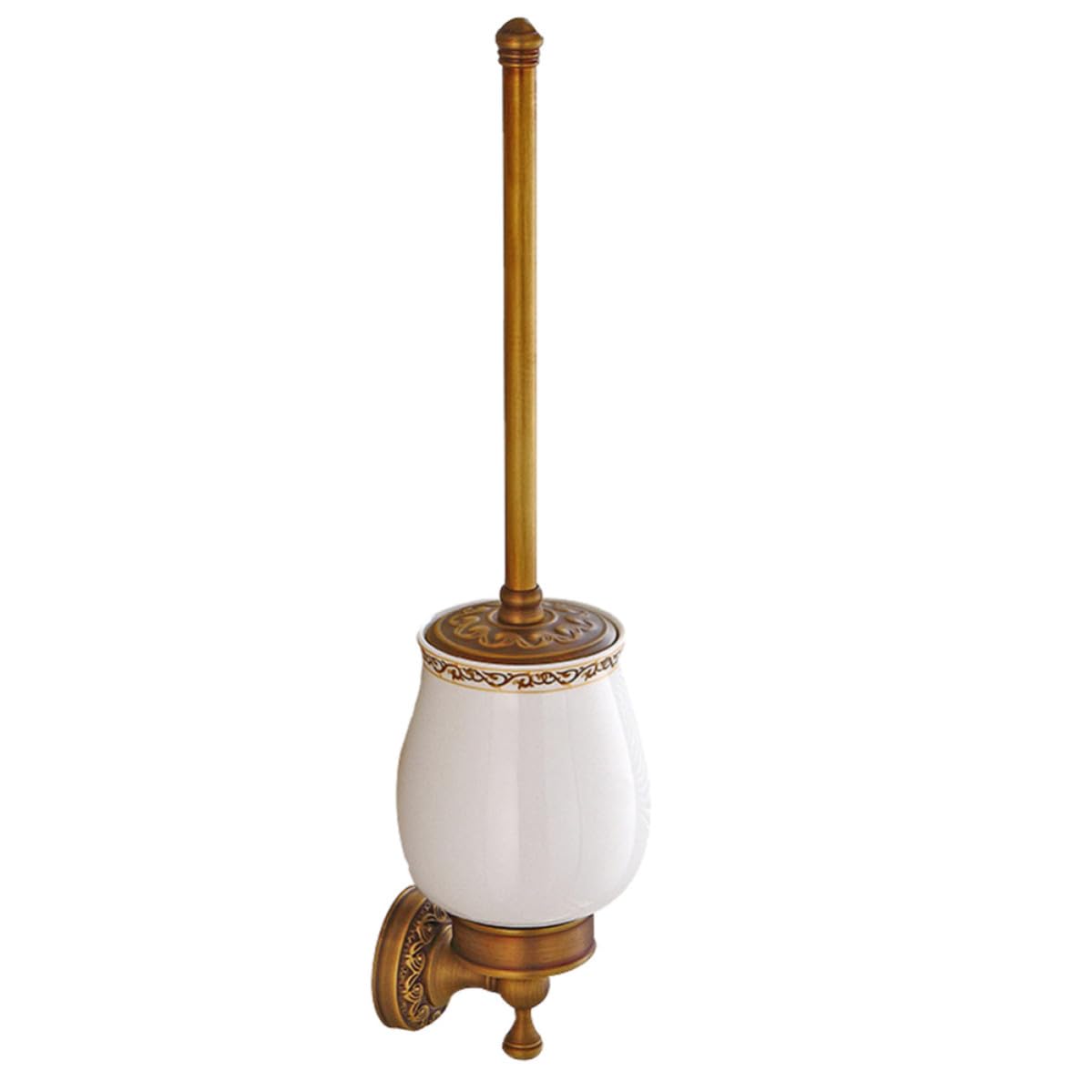 Set Spazzolone Bagno in Rame Vintage Supporto da Parete Kit Accessori Bagno Compatto Che Non Graffia e Ufficio