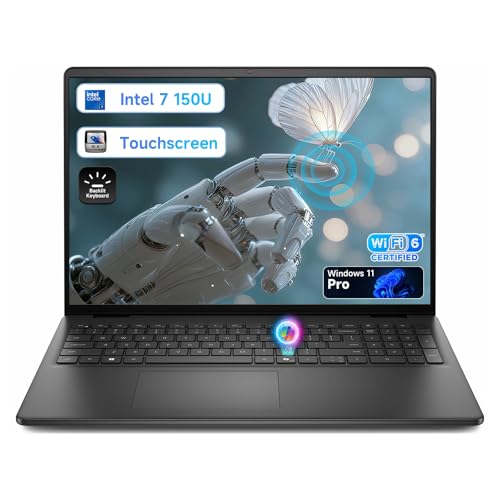Dell 16 Touchscreen Laptop Computer, 16' FHD+ WVA Touchscreen, Intel 10-Core 7-150U (Up to 5.4GHz), Wi-Fi 6, Backlit KB, Numeric Keypad, Copilot Key, Win 11 pro, 16GB DDR5, 1TB SSD