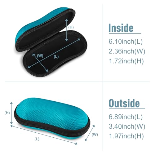 Image of FINTIE Sunglasses Case, Hard EVA Shell Shockproof Sport Glasses Case with Metal Carabiner Travel Zipper Eyeglasses Holder