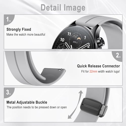 KeHowy 22mm Strap for Xiaomi Watch S4/Redmi Watch 5 Active/Watch 5 Lite/Watch 2/S3/2 Pro/S1 Pro/Mi Watch - Image 3
