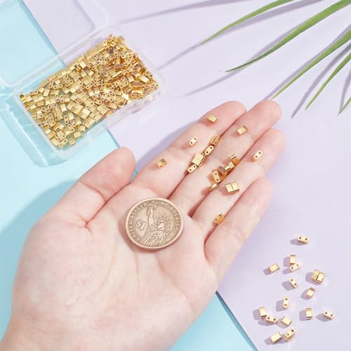 NBEADS 240 Pcs Golden Plated Colors Tila Beads - Image 3