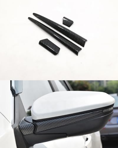 ANUNFRRE Car Accessories Side Mirror Pillar Stripe Cover Trim, Carbon Fiber Style, Compatible with Honda Civic 10th Gen Sedan 2016-2021 4Pcs