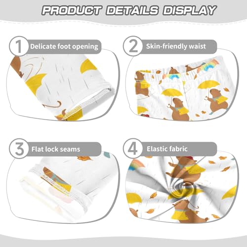 ALAZA Girls' Leggings Children's Yoga Pants Skinny Printed Dance Capybara Umbrella Comfortable 4T2