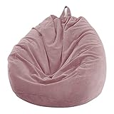 highdi fodera per poltrona a sacco velluto a coste, bambini & adulti bean bag fodera per sacco di fagioli per decorazione della soggiorno camera giardino salotto balcone (70x80cm,rosa)