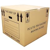 15 Strong Extra Large Cardboard Storage Packing Moving House Boxes with Carry Handles and Room List 53cm x 53cm x 41cm 115 litres