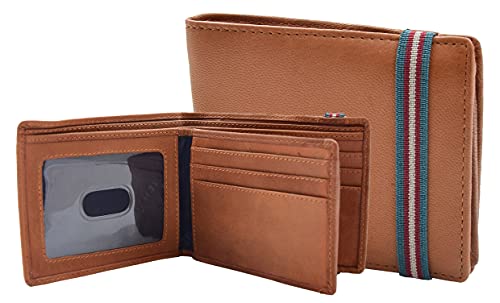 Portefeuille en cuir marron clair pour homme Louis décontracté