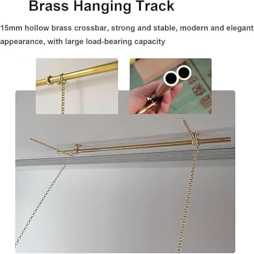Soporte de latón macizo para cuadros con cadena dorada regulable de 60cm 5