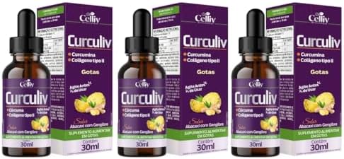 Kit Com 3 - Curculiv (Cúrcuma e Colágeno Tipo II) Em Gotas 30ml C...