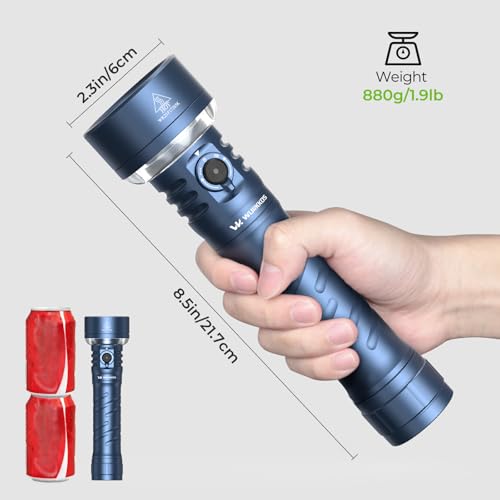Image of Wurkkos TS27 Rechargeable High Lumen Flashlights, 3200LM 2772Feet Long Throw Super Bright Flashlight,Bidirectional Lighting 300-hour Ultra-Long Flashlights for Camping,Exploration,Work(Blue)