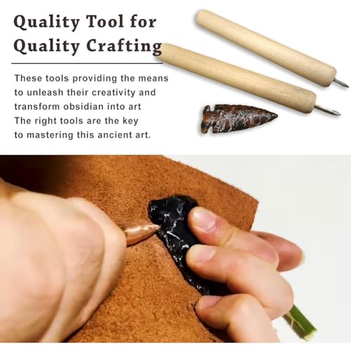 Outils de knapping en obsidienne véritable, kit de l'Âge de Pierre premium - 5