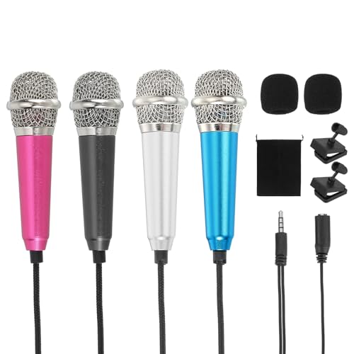Microphone portable pour enregistrement vidéo et chant à la maison ensemble de 4 mini micros